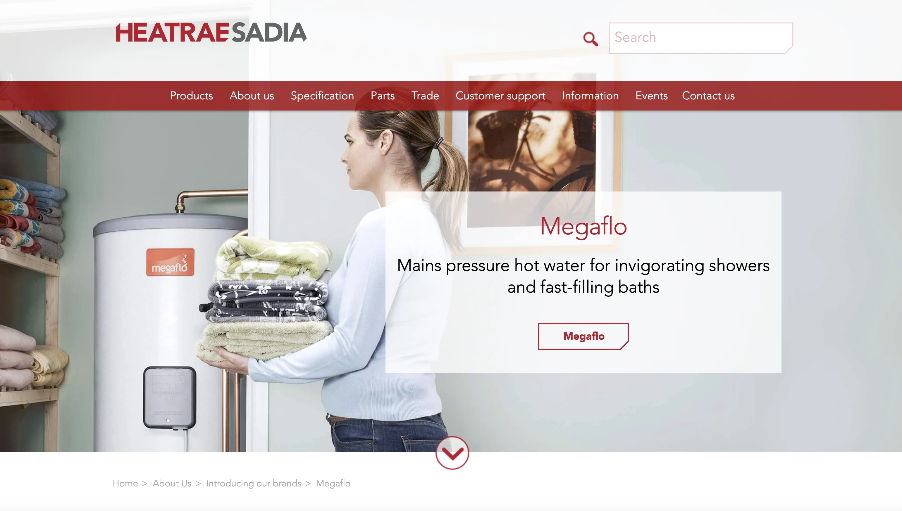 Heatrae Sadia website screenshot